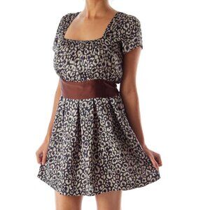Happie Loves It Navy Animal Print Mini Dress